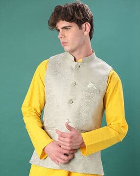 v-mart Men Regular Fit Nehru Jacket with Welt Pockets-picture-29