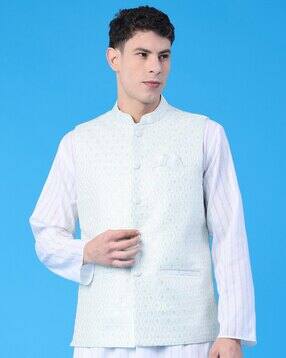v-mart Men Regular Fit Nehru Jacket with Welt Pockets-picture-20