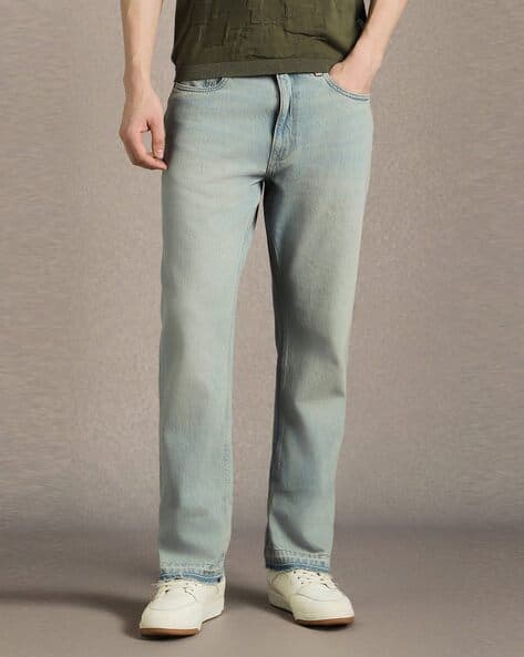 LOUIS PHILIPPE Men Straight Jeans with 5-Pocket Styling