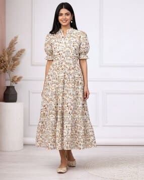 buda jeans co Women Floral Print Fit & Flare Dress-picture-36