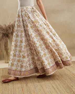 fabindia Women Floral Print Flared Skirt-picture-19