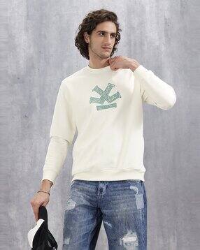 wrogn Men Relaxed Fit Crew Neck Sweatshirt-picture-14