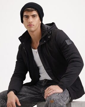 wrogn Men Slim Fit Hooded Jacket -picture-13