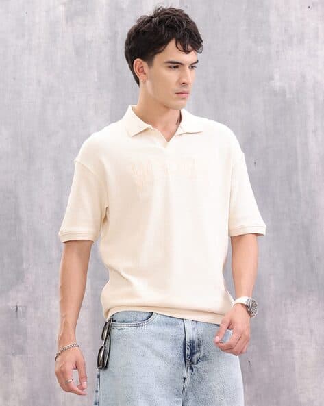 WROGN Men Oversized Fit Cotton T-Shirt