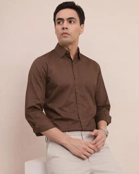 Men Regular Fit Shirt with Spread Collar-image-46