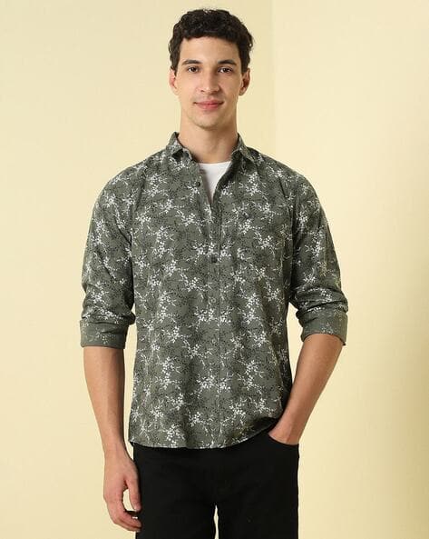 ALLEN SOLLY Men Floral Print Regular Fit Shirt with Patch Pocket