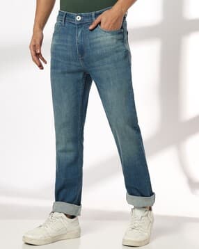 dnmx Men Mid-Wash Straight Jeans-picture-17