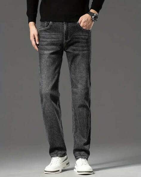 QNIM Men Mid Rise Fixed Waist Jeans
