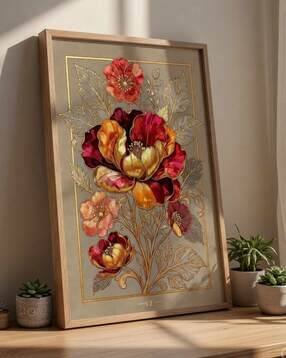 saf Floral Wall Painting with Wooden Frame-picture-35