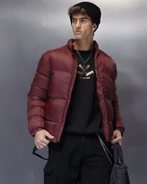 wrogn Men Regular Fit Puffer Jacket-picture-11