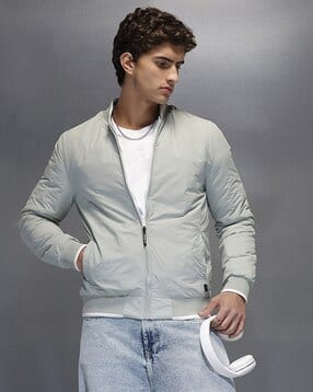 wrogn Men Slim Fit Bomber Jacket-picture-15