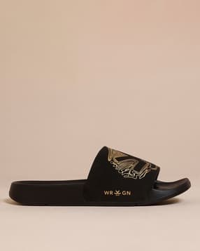 wrogn Men Typographic Print Slip-On Slides-picture-34