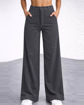 Women Ribbed Relaxed Fit Pants-image-10