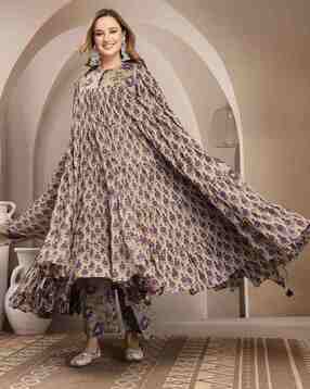 kimayra  Printed Full Sleeve Round Neck Anarkali Kurta Suit Set-picture-15