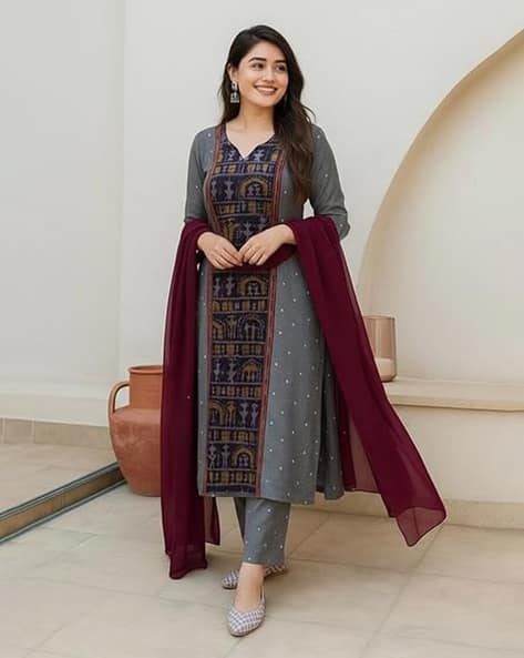 ANNI DESIGNER Women Printed 3-Piece A-Line Kurta Set