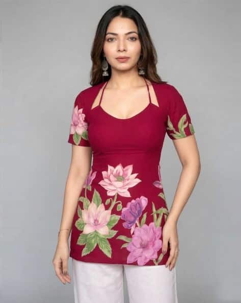GOSRIKI Women Floral Print Straight Tunic