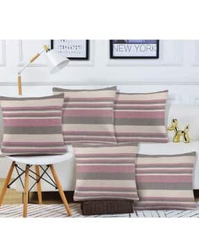klotthe Set of 5 Striped Square-Shaped Cushion Covers 16" x 16"-picture-28