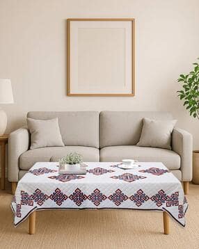 crosmo Geometric Print Rectangular-Shaped 4-Seater Table Cover-picture-51