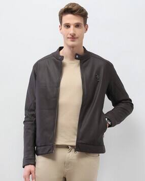 u.s. polo assn. Men Regular Fit Biker Jacket with Zip-Front-picture-18
