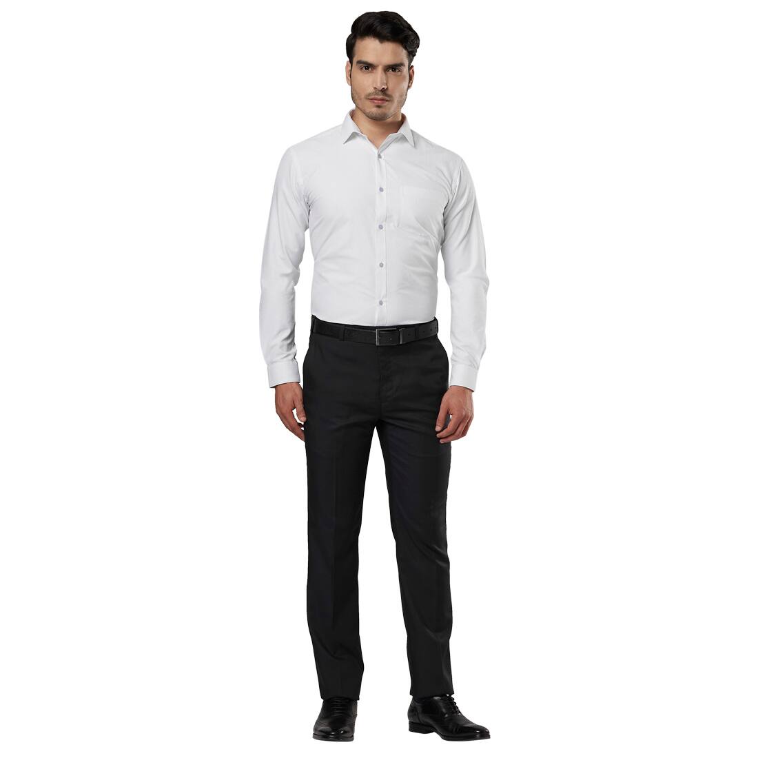 Solid Straight Fit Trousers