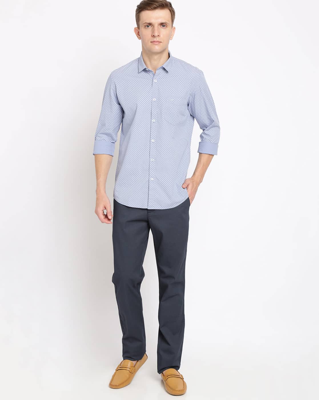 Slim Fit Flat-Front Trousers