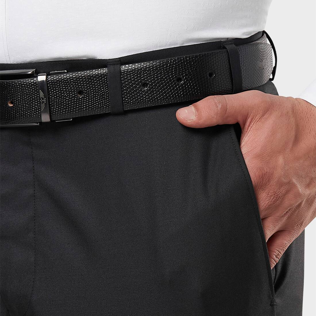 Solid Straight Fit Trousers