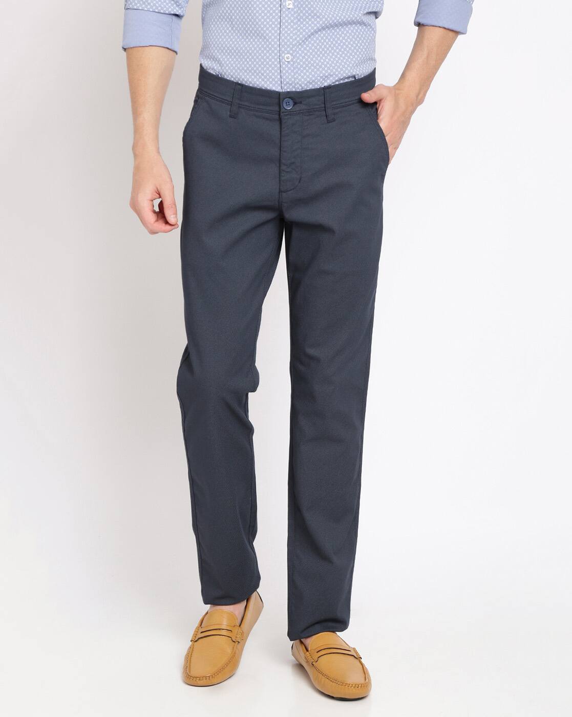 Slim Fit Flat-Front Trousers