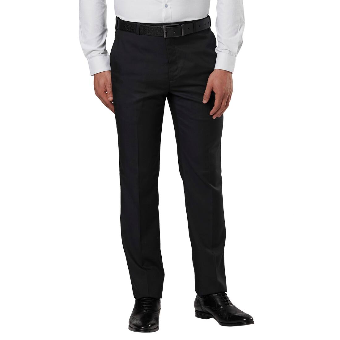 Solid Straight Fit Trousers