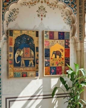 saf Royal Elephant Premium wooden color framed-picture-22