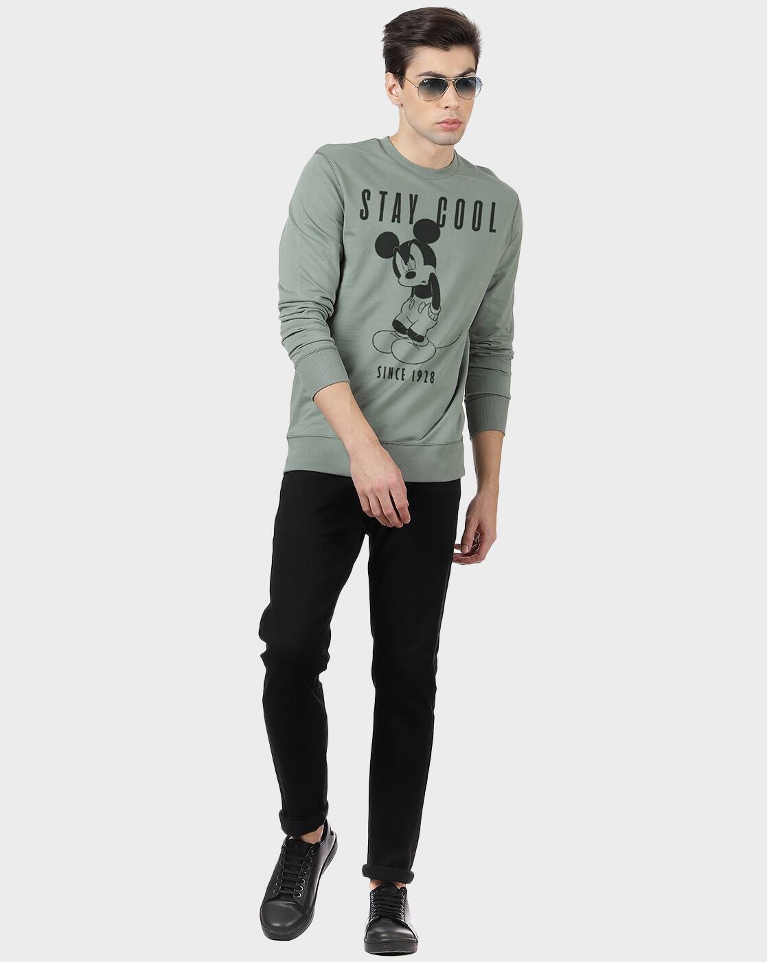 Mickey Print Full Sleeve Crew Neck  T-shirt