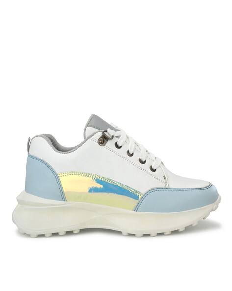 EL PASO Women Panelled Mid-Top Lace-Up Sneakers
