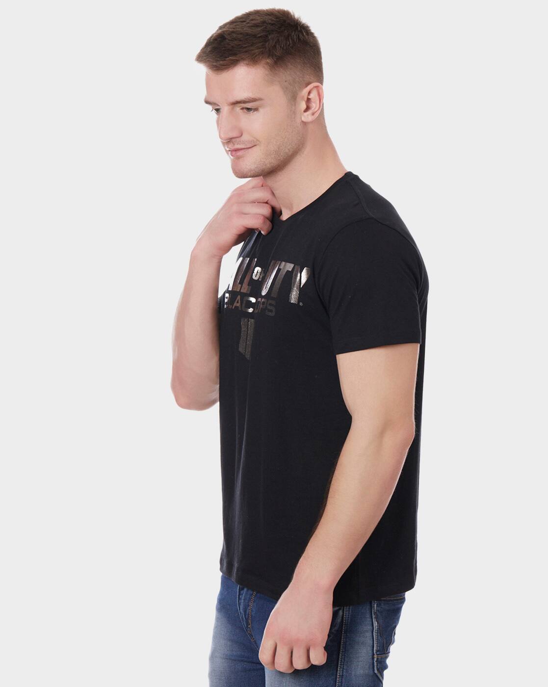 Typographic Print Crew- Neck T-shirt