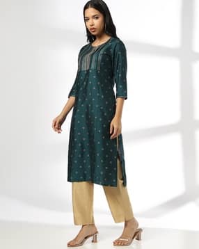 avaasa mix n' match Women Embroidered Straight Kurta-picture-16