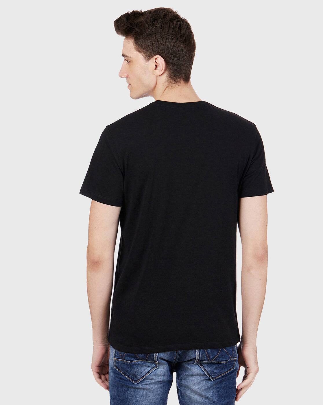Typographic Print T-shirt with Short Sleeves
