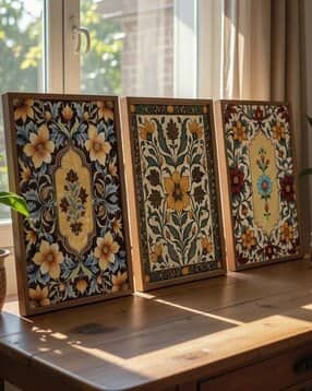 saf Traditional Floral Premium wooden color framed-picture-40