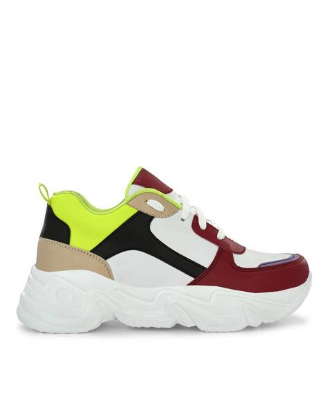 EL PASO Women Panelled Low-Top Lace-Up Sneakers