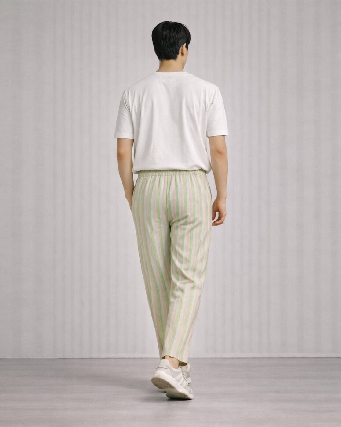 Men Striped Mid-Rise Relaxed Fit Pants