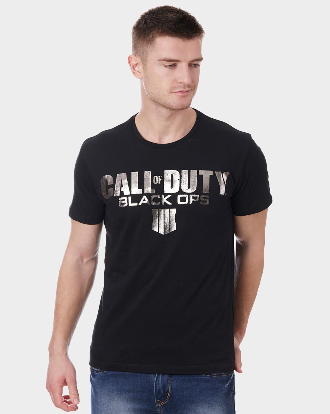 Typographic Print Crew- Neck T-shirt