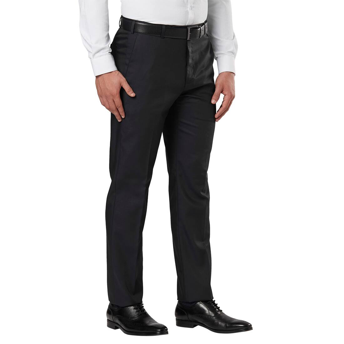 Solid Straight Fit Trousers