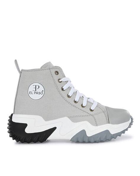 EL PASO Women High-Top Lace-Up Sneakers