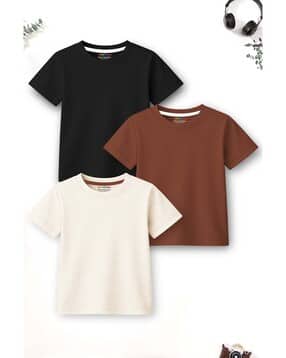 Pack of 3 Boys Regular Fit T-Shirts-image-9
