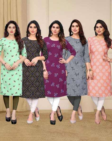 KETAKI FASHION Women Pack of 5 Floral Print Straight Kurtas