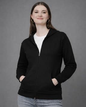 Women Regular Fit Hoodie with Zip Closure-image-20