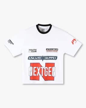 yb dnmx Boys Typographic Print Oversized Fit Crew-Neck T-Shirt-picture-37