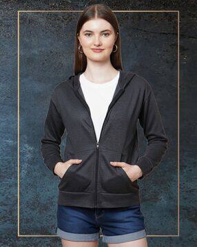 ddaspration Women Regular Fit Zip-Front Sweatshirt-picture-0