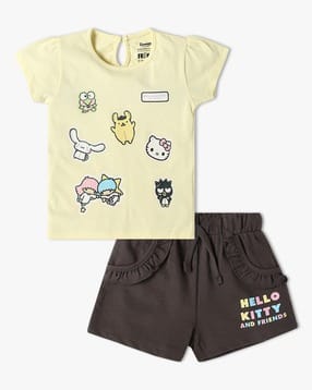 inf frendz Boys Hello Kitty Friends T-Shirt & Shorts Set-picture-53