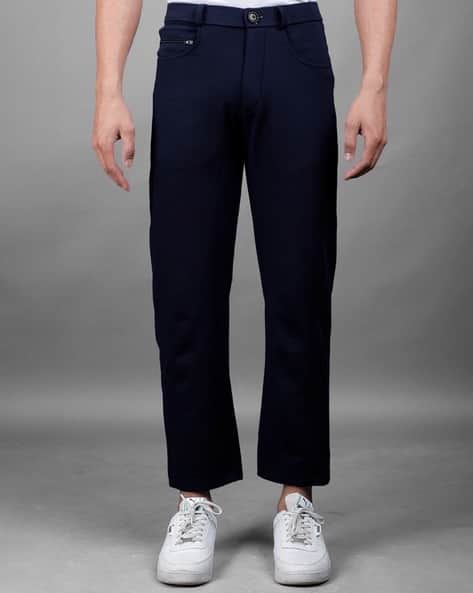 EYEBOGLER Men Mid-Rise Straight Fit Flat-Front Trousers