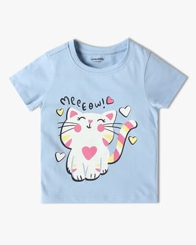yousta Girls Graphic Print Regular Fit Round-Neck T-Shirt-picture-24