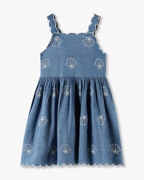 Girls Embroidered Fit & Flare Dress-image-17