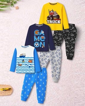 trampoline Boys Pack of 3 Graphic Print Pants & T-Shirt Set-picture-30